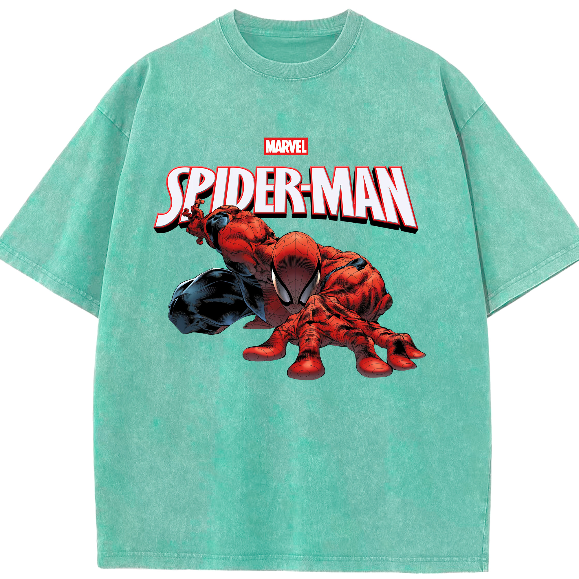 （画像用） Spider Man スパイダーマン 綿100% ヴィンテージ風 半袖Tシャツ（フロントプリント）
